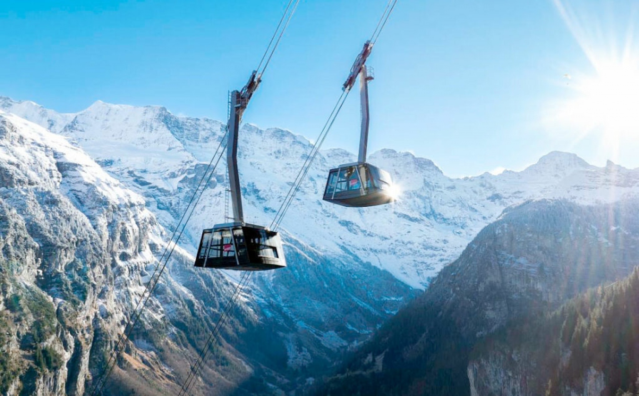 Una obra de ingeniería redefinió el transporte turístico en los Alpes suizos